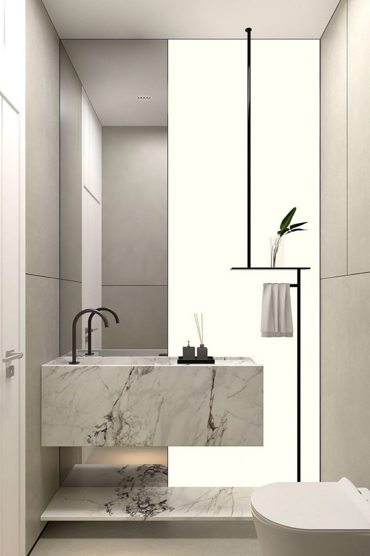 Minimal bütünleşik lavabo